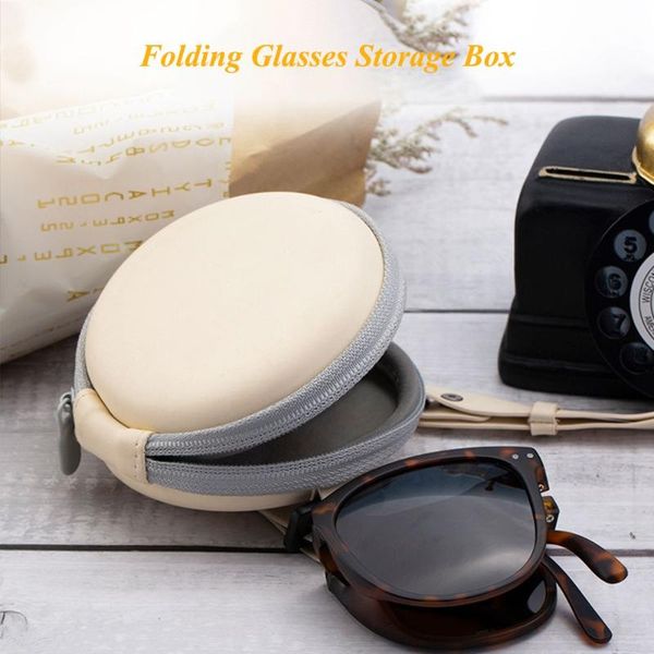 

storage bags multi-function portable folding glasses box with lanyard coin purse compression case eyewear protection