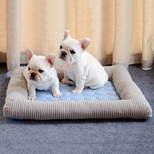 

cat beds & furniture 54x43cm cool ice silk fluffy comfortable touch pet products summer mat cute lightweight kennel sleeping bed