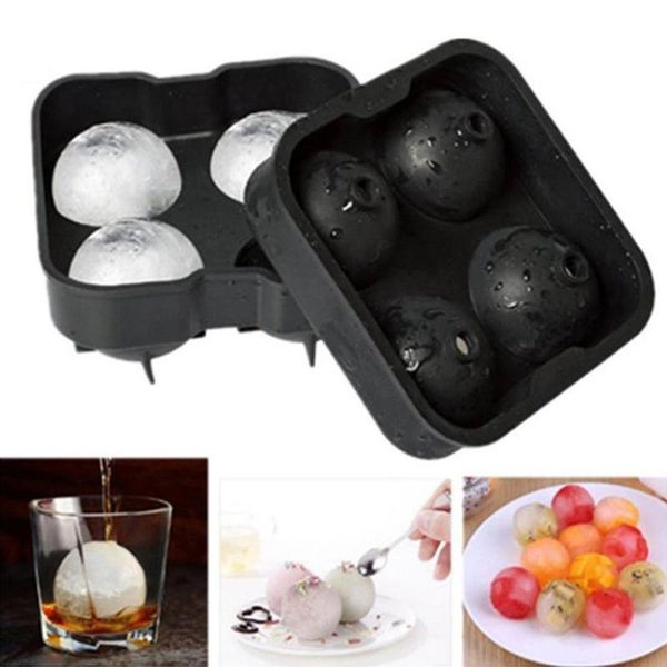 

baking moulds 4 large silicone ice molds diy round mould kitchen cocktail whiskey ball maker tray bar accessories supplies 1pcs