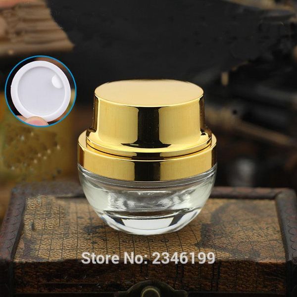 

20g high-grade transparent cream bottle with silver circle or gold circle empty cosmetics packaging containar 20pcs/lot