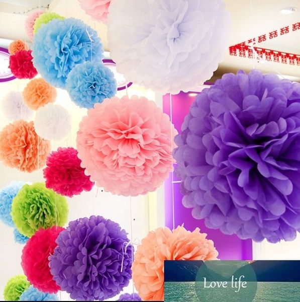 10 adet 4 inç 10 cm Renkli Doku Kağıt Pom Poms Çiçek Topları Düğün Doğum Günü Partisi Malzemeleri Açık Ev Dekorasyon