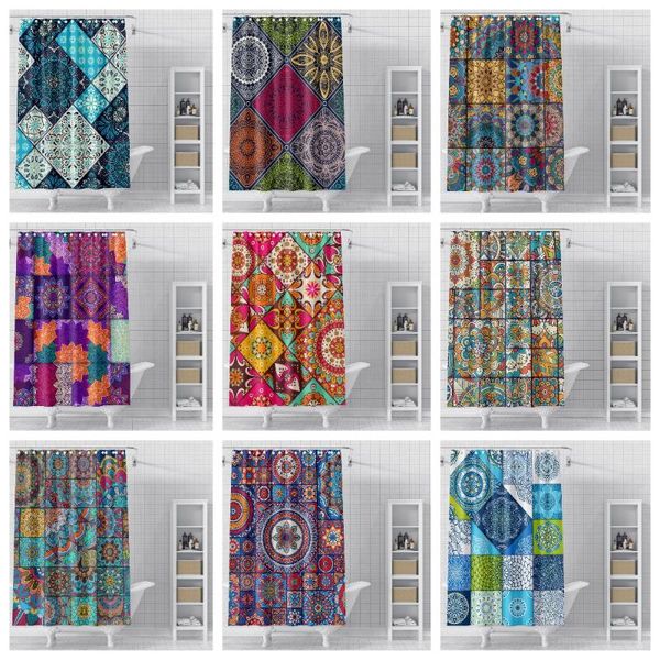 

shower curtains mandala geometry polyester printed curtain for bathroom waterproof bath