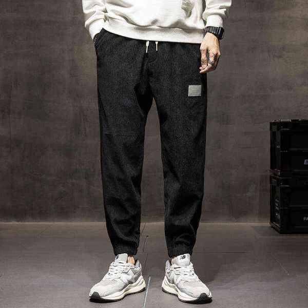 

jeans sports casual 2021 spring and loose leggings autumn thick corduroy men's pants, Blue