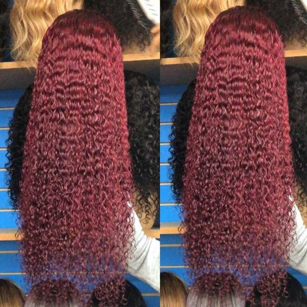 

lace wigs sapphire burgundy t part front human hair curly 150% colored brazilian frontal remy plucked, Black;brown