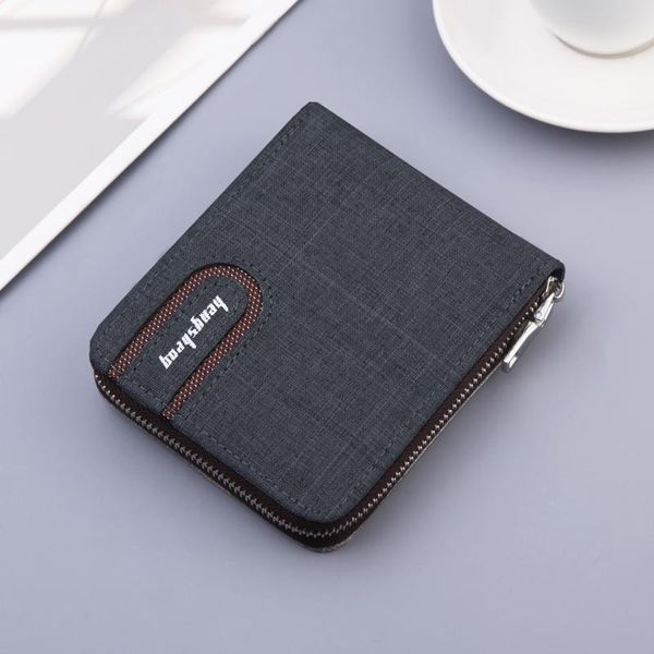 

wallets 2021nieuwe canvas rits korte heren portemonnee met broekzak clutch purse bag voor mannelijke geld denim kaart houder, Red;black