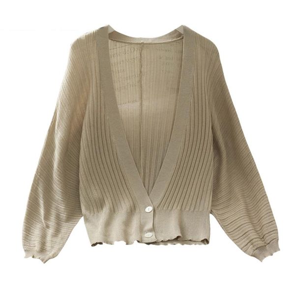 

women's knits & tees saleqi spring autumn knitted cardigan female 2021 solid loose sweater coat casual chic knitwear, White