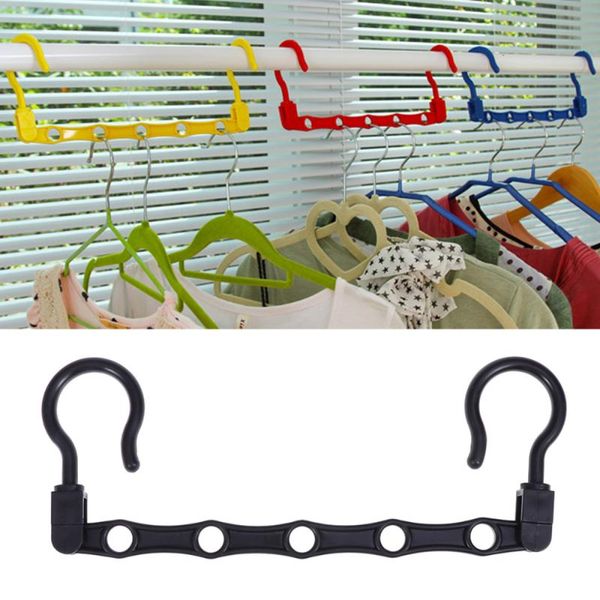 

hangers & racks 8pcs hanger multifunctional cascading closet organizer wardrobe clothes holder rack for space saving (black