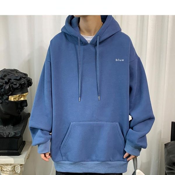 

men's hoodies & sweatshirts 2021 men embroidery sprint hooded mens oversized korean harajuku 7 colors black hoodie