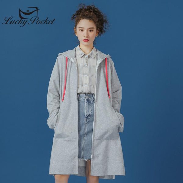 

women's hoodies & sweatshirts women spring autumn gray cotton long sweatshirt coats ladies solid color plus size female casual zm209, Black