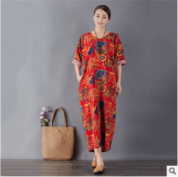 

portrait v-neck cotton and linen dress bdxq, Black;gray