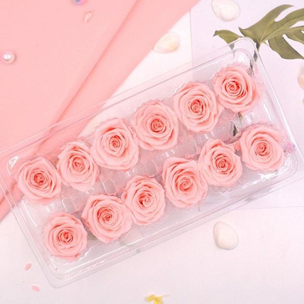 

decorative flowers & wreaths 12 pcs/box preserved immortal rose 3-4cm diy valentine mothers day gift eternal life flower wedding set level b