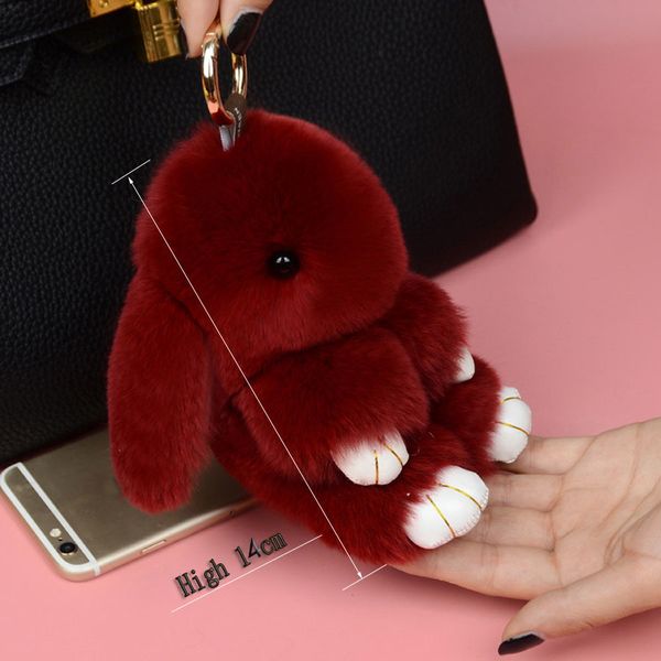 

rex fur carried dead car keychain meng mink rabbit pendant backpack bag accessories, Silver