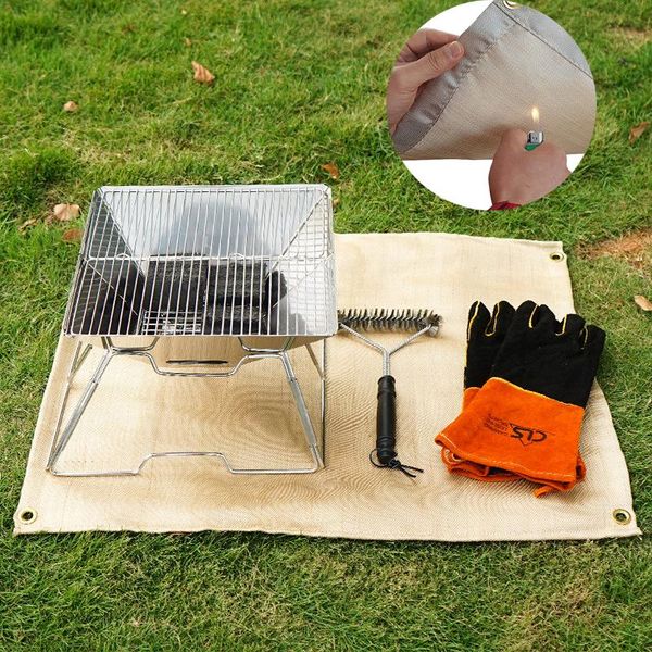 

outdoor pads camping fireproof cloth heat insulation pad flame retardant high temperature resistant glass fiber