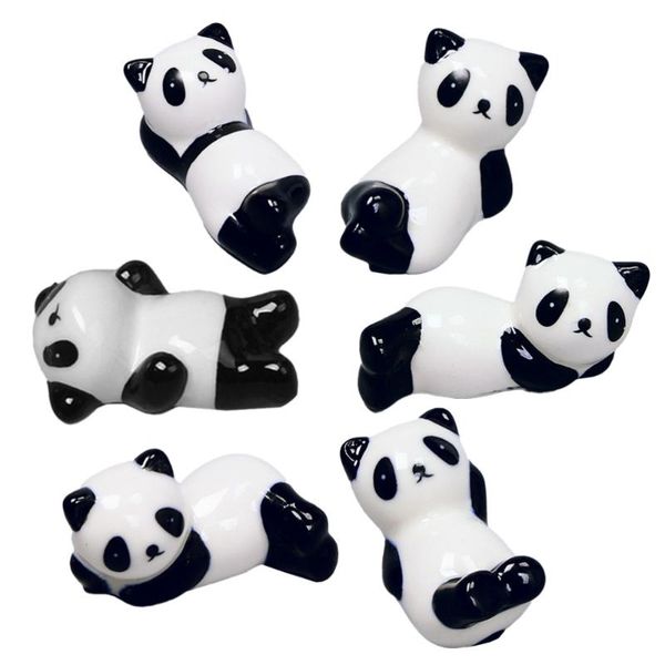 

chopsticks 6pcs ceramic panda design chopstick holder stands rest racks