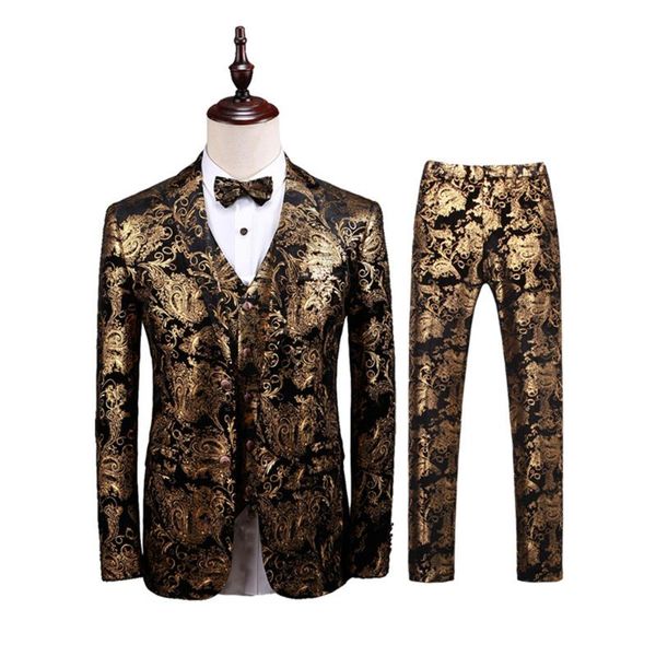 

spring men's suit local tyrant golden suit wedding bridegroom master of ceremonies host stage performance dress suits, White;black