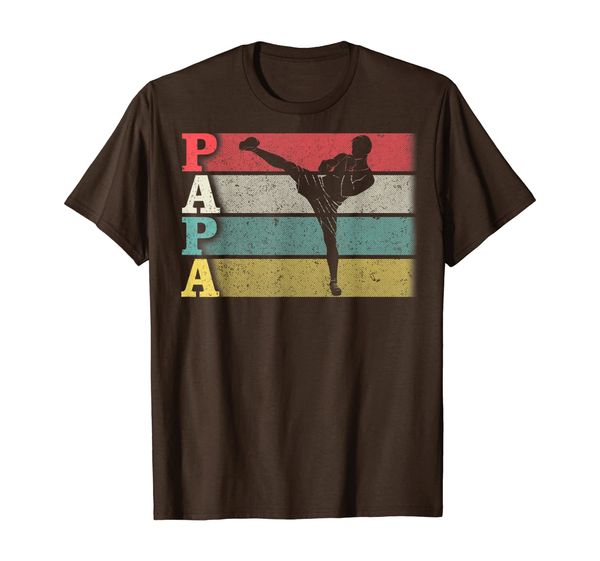 

vintage retro kickboxing papa shirt funny dad/father's day t-shirt, White;black