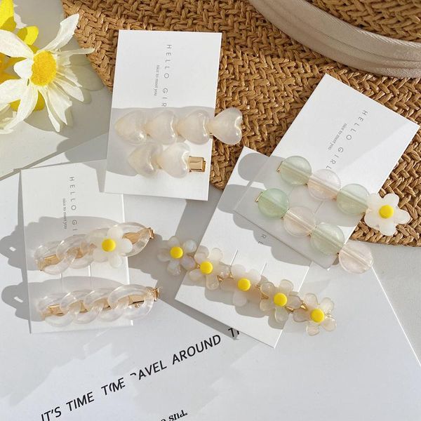 

1set new women girls elegant flower heart geometric hairpins sweet headband hair clips barrettes fashion hair accessories