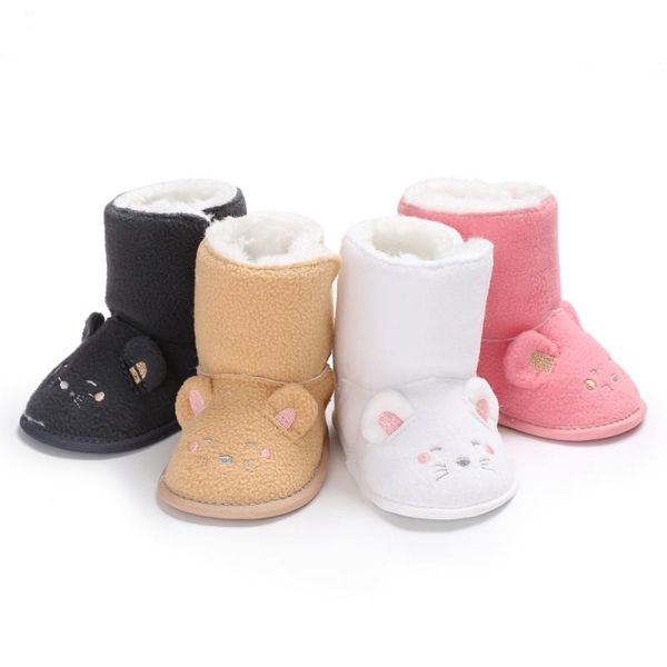 

first walkers winter warm girl boots cute little mouse princess baby soft bottom shoes toddler walking