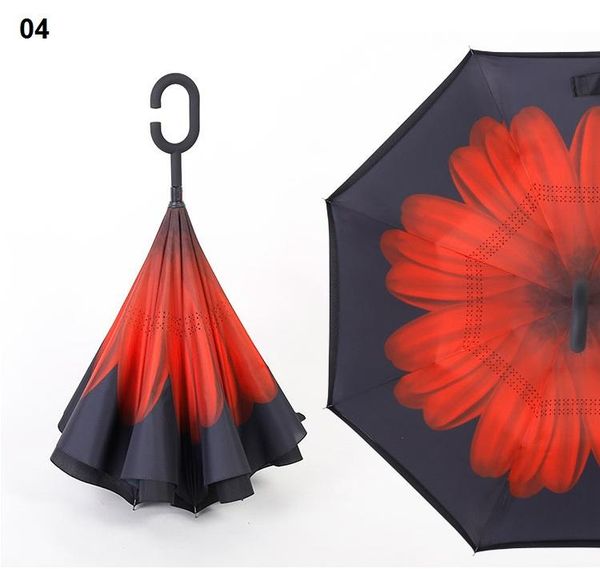 

10pcs car reverse umbrella sunny and rainy umbrella double layer parasol straight pole