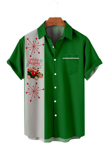 

men's casual shirts 2021 fall christmas cat 1 3d digital print pocket short sleeve shirt, White;black