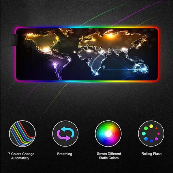 

mouse pads & wrist rests led color luminous rgb game pad large pc mousepad deskusb mause with backlight 40x90/30x35 cm