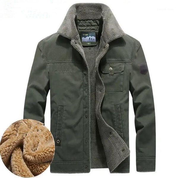 

men's down & parkas brand winter military fleece jacket men thicken warm coats casual fur collar 5xl 6xl tactical bomber pilot outwear, Black