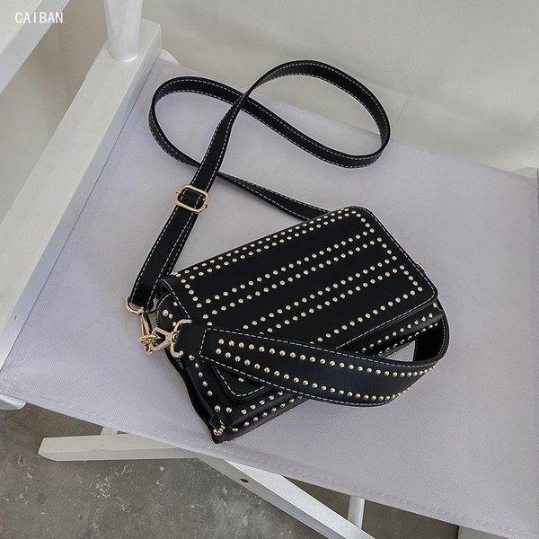 

evening bags leather for women 2021 design cross-body bag luxury rivet lady handbag and purse female bolso