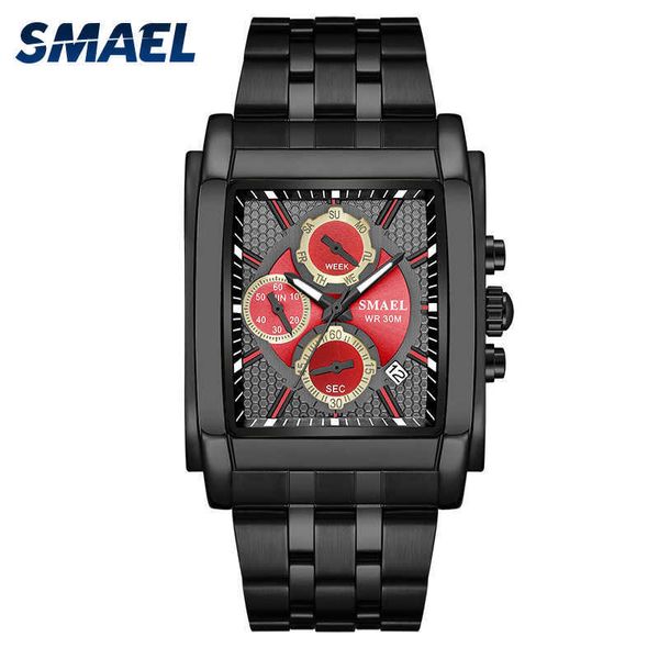 Smael Watch Men Digital Sport Watches impermeável Relógio de luxo Homens Moda Casual Dual Time9612 Quartz Relógios Homens Big Dial Q0524