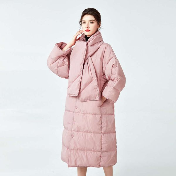 

down jacket women's stand collar loose thickened fashion casual 90 white duck 21ss designer warm goose bread suit tide, Black