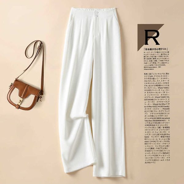 

chiffon straight wide leg pants women's high waist drop feeling, Black;white