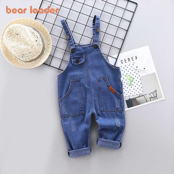 Bear Leader Estate Bambini Bambini Bambine Salopette di jeans Ragazzi Jeans Cotone Denim Neonata Tuta Salopette ampia casual 210708