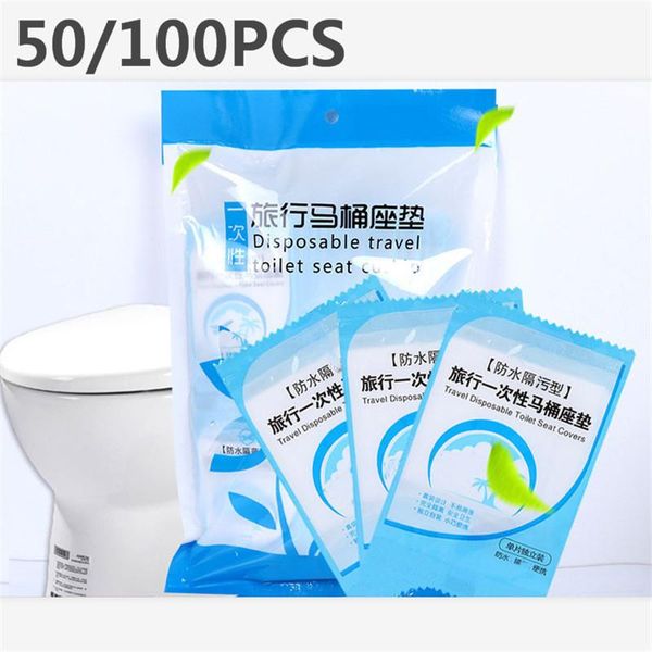 

toilet seat covers 50/100pcs disposable cover 100% waterproof safety travel/camping bathroom accessiories mat portable