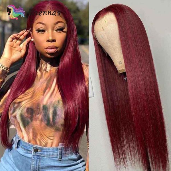 

lace wigs burgundy color 1b99j straight 4x4 closure human hair 13x1 t part wig pre plucked brazillian remy, Black;brown