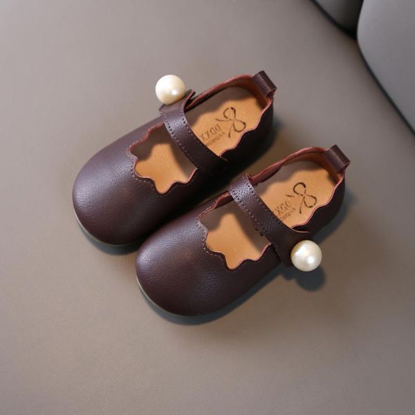 

sandals spring autumn kids shoes for baby girl toddler girls single princess pearl casual sweet children flat, Black;red