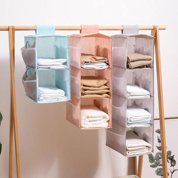 

3/4 layer creative hanging storage bag home wardrobe women bra underwear organizer rack hang shelf save space storage holder