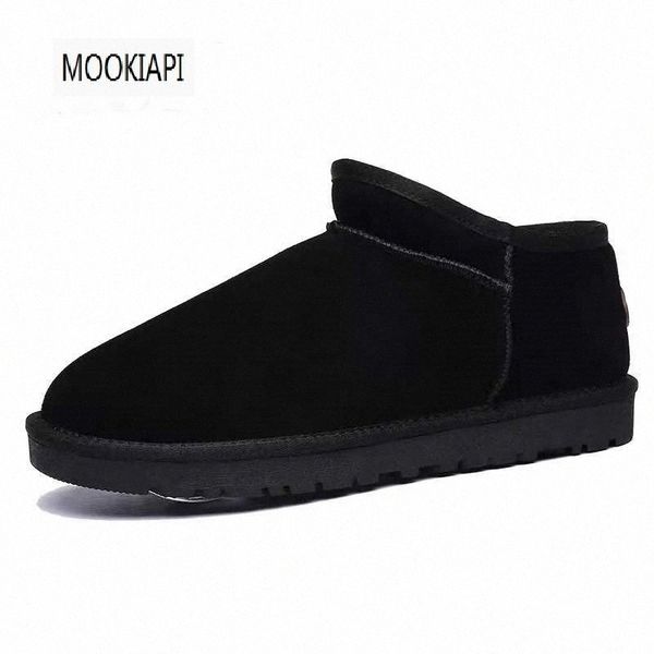 

in 2019, chinas latest mens snow boots, real sheepskin, 100% natural wool, mens shoes, four colors,delivery r5yi#, Black