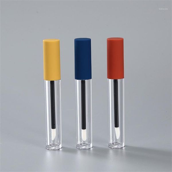 

storage bottles & jars empty lip gloss tubes yellow blue brown lid 3.5ml lipgloss packaging transparent plastic container clear skincare bot