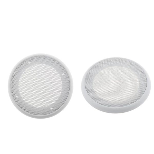 

computer speakers 2x 4inch car home speaker cover decorative circle metal mesh grille white