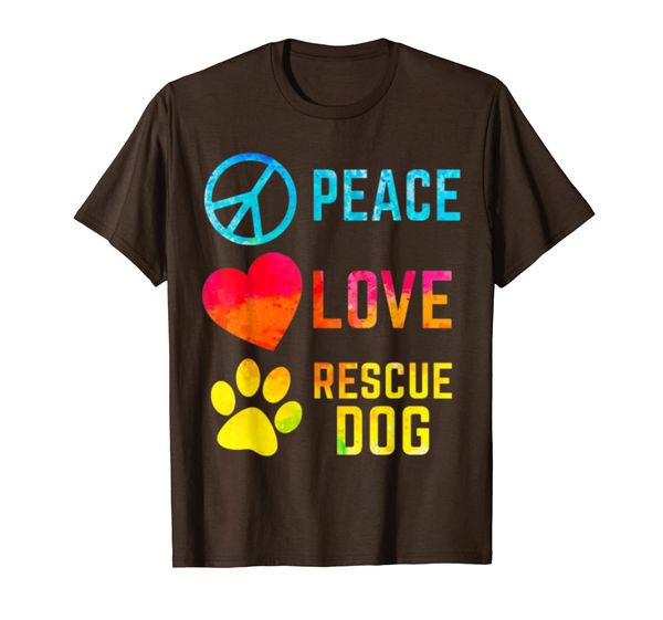 

peace love rescue dogs adopt a dog t-shirts, White;black