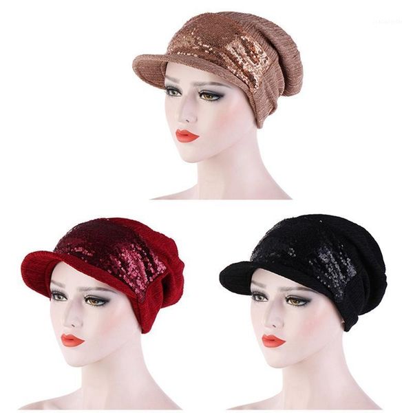 

muslim turban cap elastic chemotherapy cancer beanie hair loss head wrap berets, Blue;gray