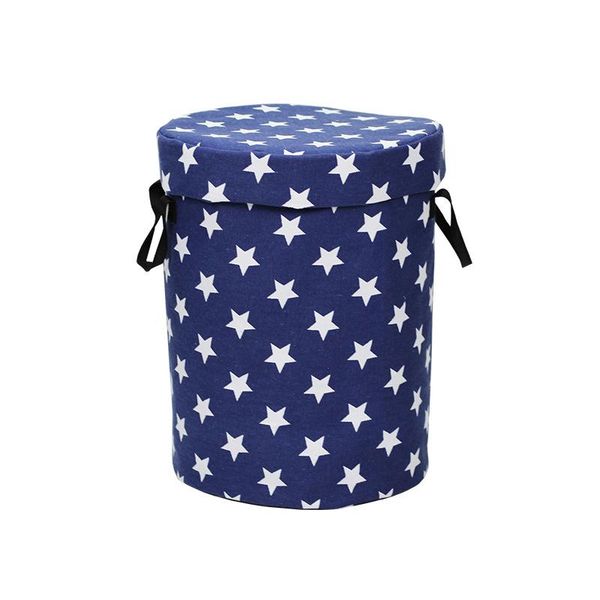 

storage bags children toys small household prevent dust storages clothes organizer round cask canvas bag