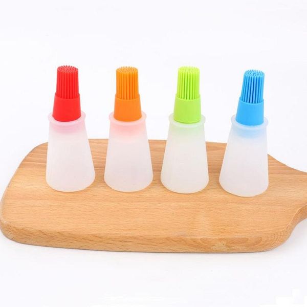

tools & accessories household portable baking silicone oil bottle with brush barbecue pancake high temperature resistant kitchen cooking acc