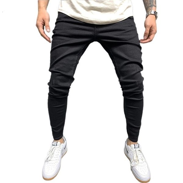 

2021 new fashion leisure european size effects color zip-up slim denim jeans for men, Blue