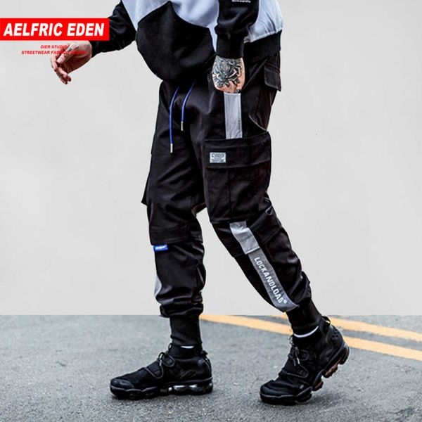 

aelfric eden ankle-length casual pants male letter embroidery fashion joggers men hip hop slim fit harajuku streetwear ua03 y19060601, Black