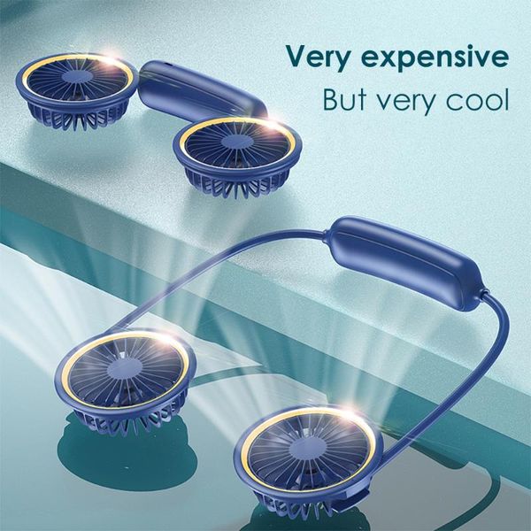

electric fans portable fan cooling air conditioning rechargeable hands sport plastic 3 level hanging neck lazy