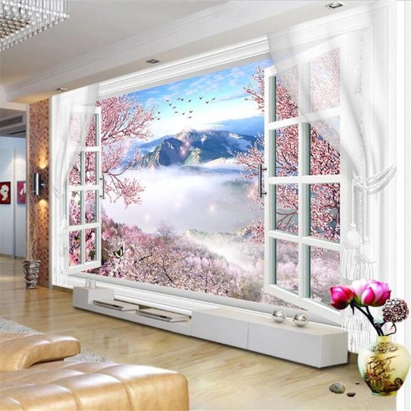 

wallpapers milofi custom 3d po wallpaper mural non-woven fabric modern minimalist stereo window taolin background wall