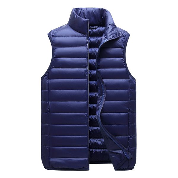 

2021 autumn and winter new simple men's casual light down vest multi color options, Black;white