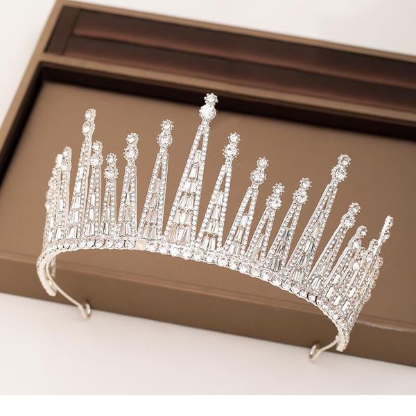 

trendy wedding baroque silver color crystal rhinestones crown tiara bridal hair accessories crowns prom bridal h qylmvh