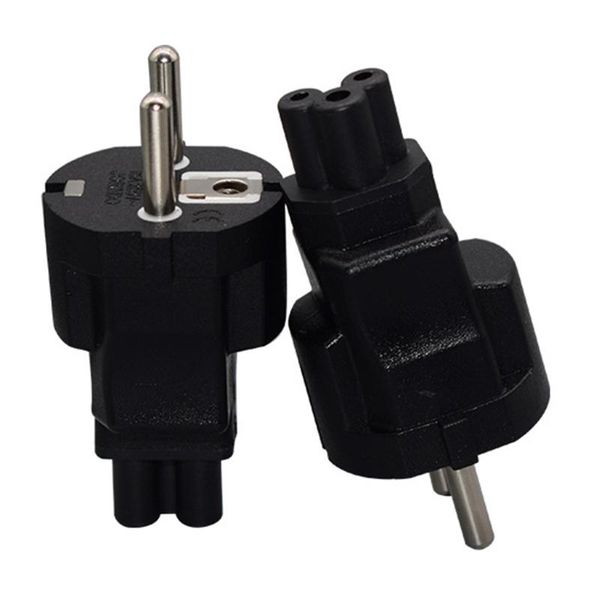 

smart power plugs 2-pin black eu plug to iec320 c5 male short cable lead wire adapter d08a