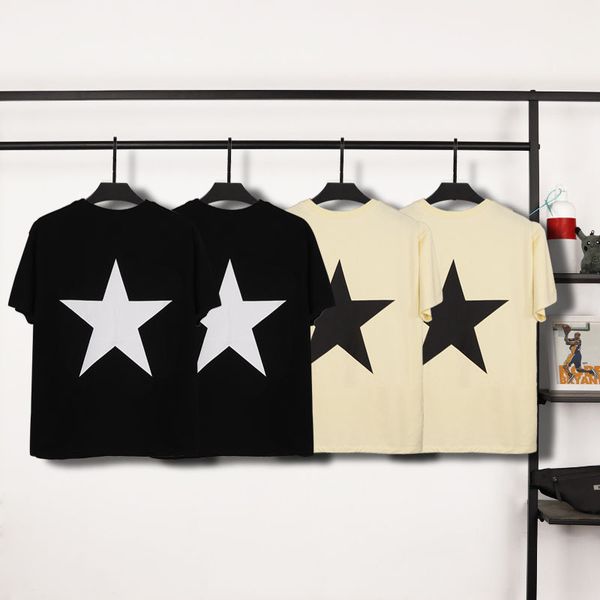 

men women designer fogs double line essentialss five-pointed star short-sleeved fear of gods loose t-shirt new, White;black